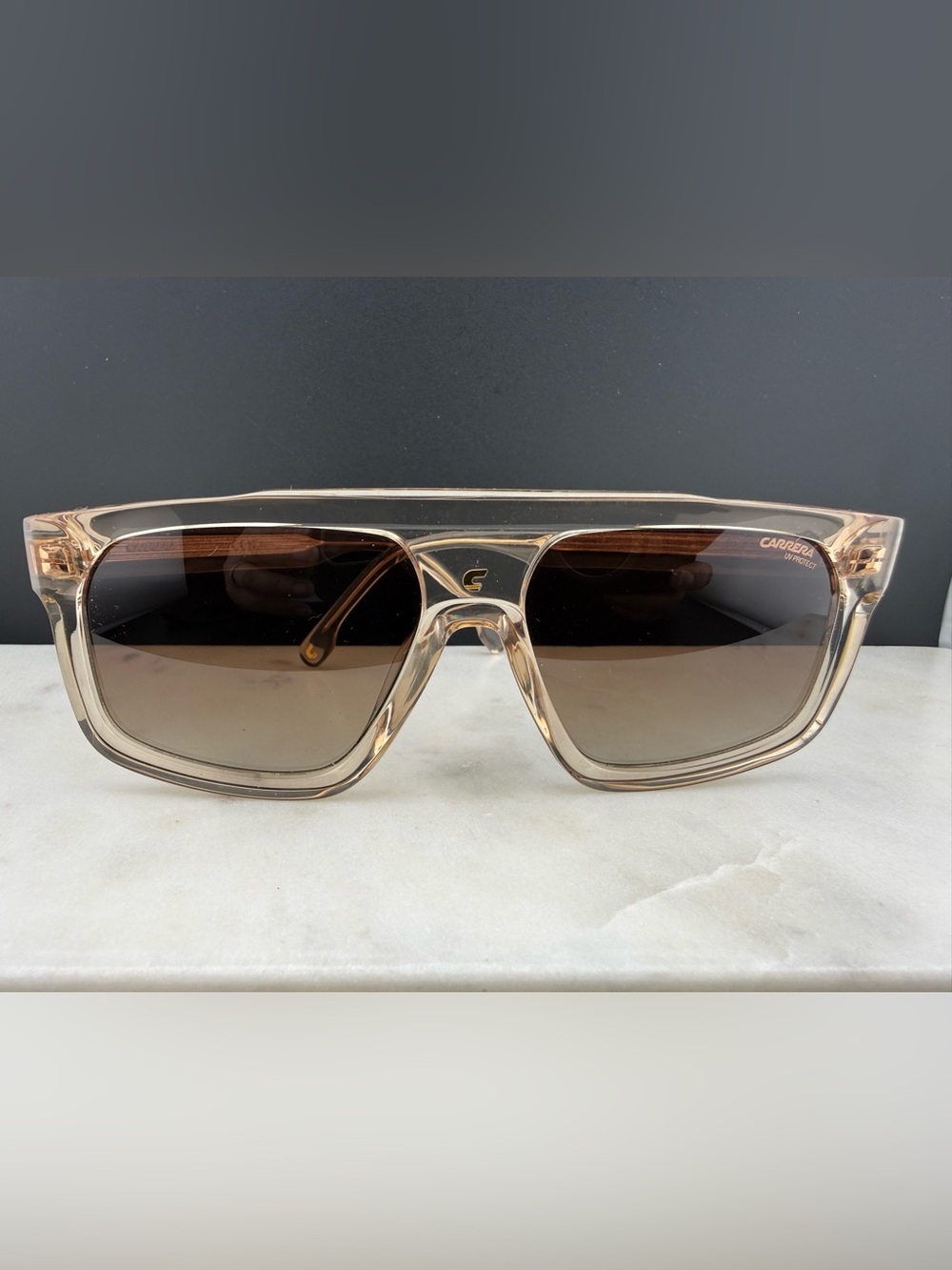 Carrera Crystal Gold Oversized Square Sunglasses, 1061S